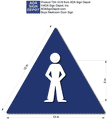 Boys Bathroom Door ADA Signs - 12" x 12" Triangle thumbnail