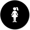 Girls Bathroom Door ADA Signs - 12" x 12" Circle thumbnail