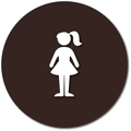 Girls Bathroom Door ADA Signs - 12" x 12" Circle thumbnail