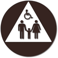 Family Unisex Wheelchair Accessible Restroom Door Sign - 12" x 12" thumbnail