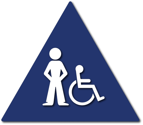 T24-1019 Boys Wheelchair Access Bathroom Door ADA Signs for Schools in Blue