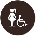 Girls Wheelchair Accessible Bathroom Door ADA Signs - 12" x 12" Circle thumbnail