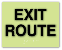 ADA Compliant Glow In the Dark Exit Route Signs