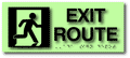 ADA Exit Route Sign - 12" x 4" -  Running Man Symbol on LaserGlow thumbnail