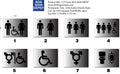 All Gender Restroom Symbol Signs  Brushed Aluminum Signs - 8" x 6" thumbnail