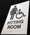 Womens ADA Accessible Fitting Room Sign - 6x9 - Brushed Aluminum thumbnail