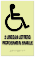 Custom LaserGlow Signs - Tactile Pictogram and Braille - Up to 6" x 8"