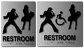 Elvis & Marilyn Brushed Aluminum Unisex Bathroom ADA Signs thumbnail