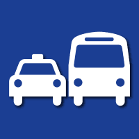 Bus and Taxi Ground Transportation Symbol Signs