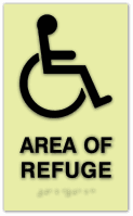 ADA Compliant Luminous Area Of Refuge Signs