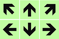 LaserGlow Luminous Tactile Arrow Sign - 5" x 5" - Choose Direction