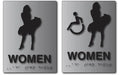 Marilyn Monroe Womens Restroom ADA Signs - 6" x 8" - Brushed Aluminum thumbnail