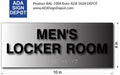 Mens Locker Room Tactile Braille Sign - Brushed Aluminum - 10x4 thumbnail