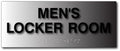 Mens Locker Room Tactile Braille Sign - Brushed Aluminum - 10x4 thumbnail