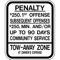 PAR-1040 New Jersey State Handicapped Penalty Supplemental Parking Sign