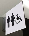 Right-Angle Wall-Mounted Brushed Aluminum ADA Signs - 10.5" x 10" thumbnail