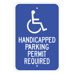 PAR-1110 Wheelchair Symbol Handicap Parking Permit Required Signs