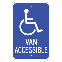PAR-1109 Wheelchair Symbol Van Accessible Handicap Parking Signs - 12" x 18"